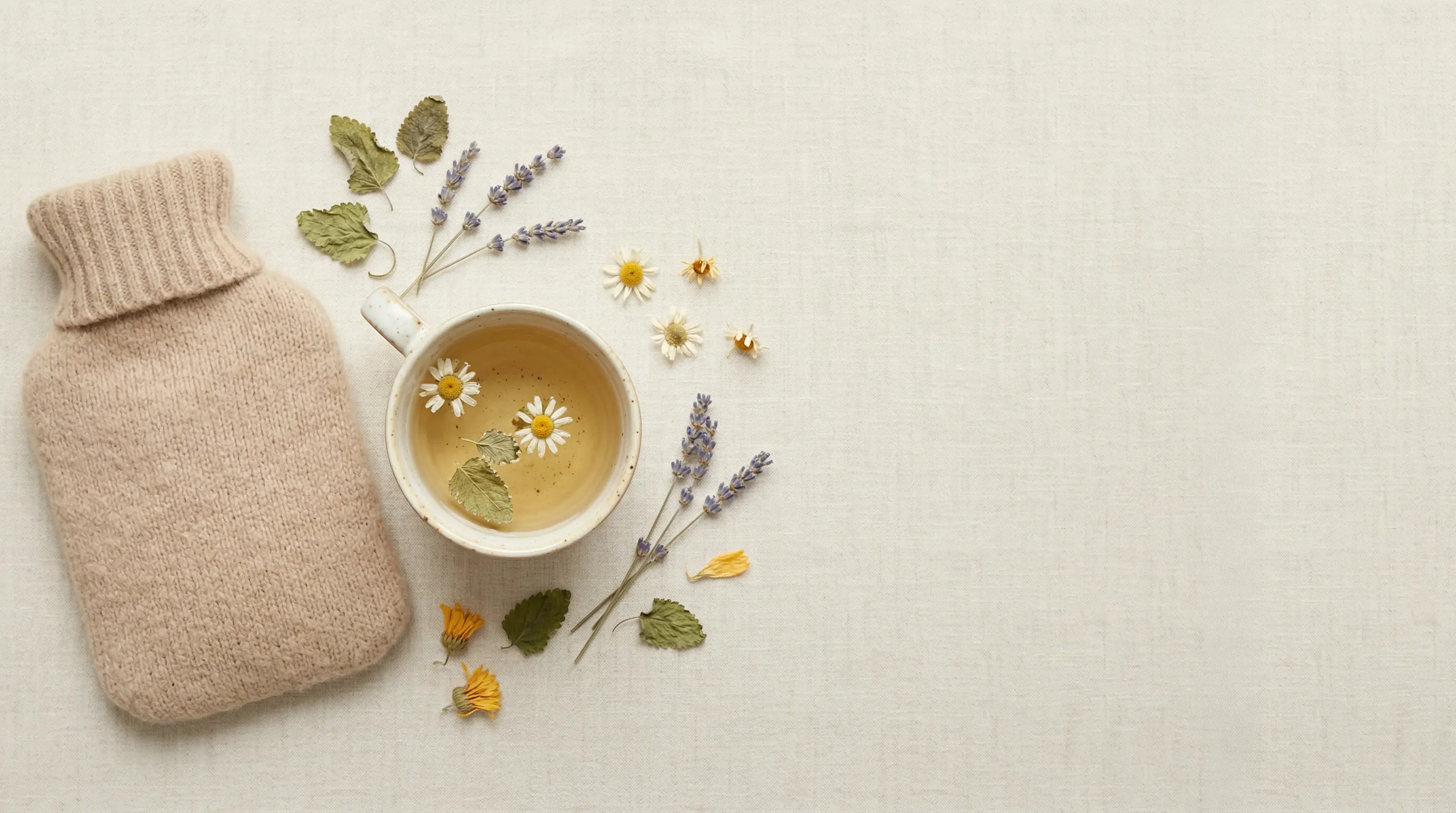 Regelschmerzen – Kräutertee und Wärme